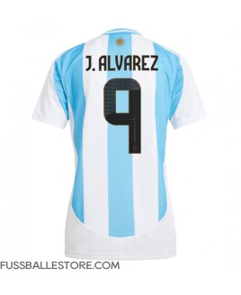 Günstige Argentinien Julian Alvarez #9 Heimtrikot Damen Copa America 2024 Kurzarm